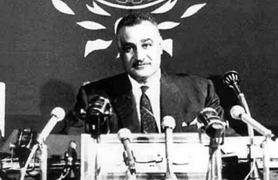 Egyptian President Gamal Abdel Nasser during the 1965 Arab League conference in Casablanca.