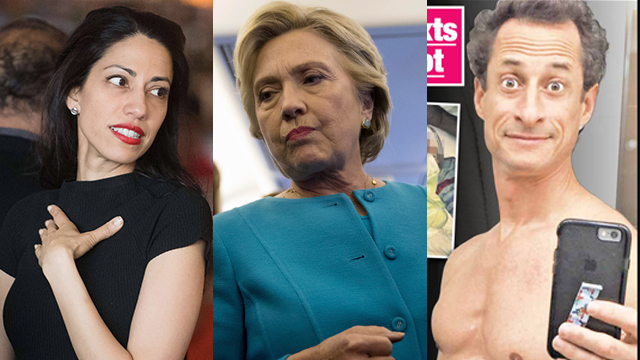 The new emails are part of an investigation of former US Representative Anthony Weiner (right), the estranged husband of senior Clinton aide Huma Abedin (left). (Photo: AFP, AP)