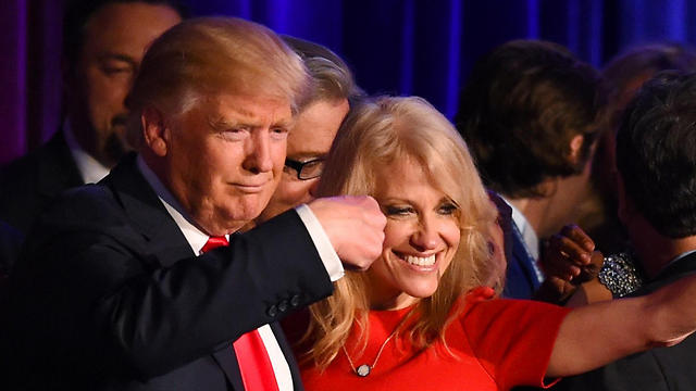 Donald Trump (L) and his campaign manger, Kellyanne Conway (Photo: AFP) (Photo: AFP)