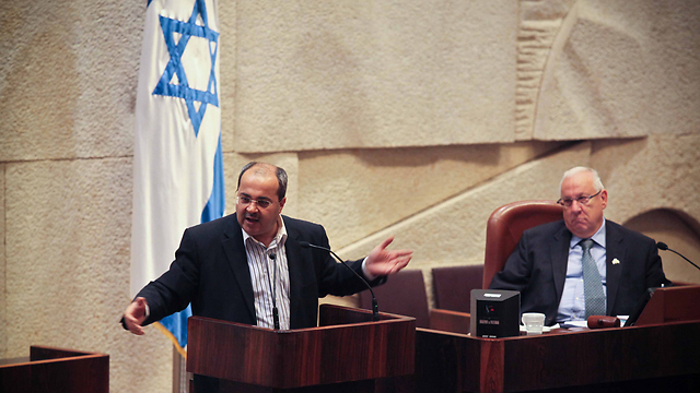 Tibi and Rivlin. The Arab MK is trying to warn Israeli Jews of the results of an annexation (Photo: Noam Moskovich)