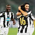 שחקני יובנטוס חוגגים את שער הניצחון מול מכבי