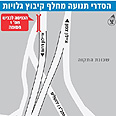 קטע העבודות בכביש 1