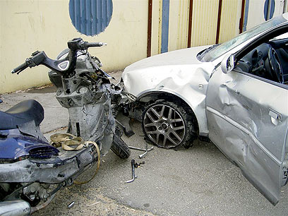 53% מתאונות הרוכבים הן מסוג "חזית אל צד" (צילום: יוסף ימפל, דוברות זק"א) (צילום: יוסף ימפל, דוברות זק