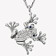 שרשרת זהב לבן 18 קראט עם תליון צפרדע בשיבוץ יהלומים של תכשיטי יאנוש. מחיר: 1,980 שקל