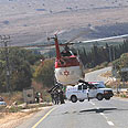 האמבולנס המעופף בזירת תאונה. ארכיון     