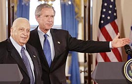 אריאל שרון ג'ורג' בוש