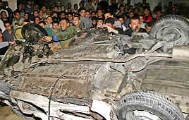 מכוניתו של רנטיסי בה בוצעה ההתנקשות