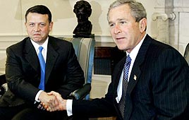 בוש המלך עבדאללה וושינגטון ירדן