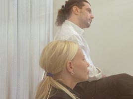 מורן אייזנשטיין וחיים צינוביץ' בבית משפט