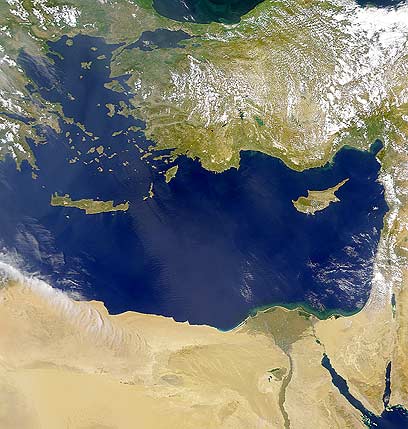 הים התיכון. החשאיות תישמר (צילום: נאס"א) (צילום: נאס