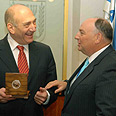 Prime Minister Ehud Olmert with EJC Chairman Moshe Kantor    