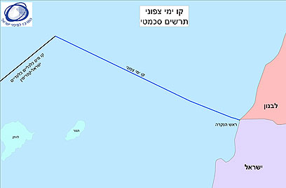 קו הגבול הימי בין ישראל ללבנון (איור: המרכז למיפוי ישראל) (איור: המרכז למיפוי ישראל)