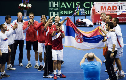 סרביה זוכה בגביע דייויס (צילום: AFP) (צילום: AFP)