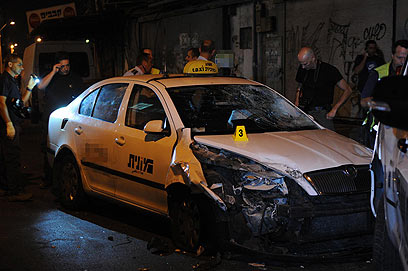 Cab stolen by terrorist (Photo: Yaron Brener)