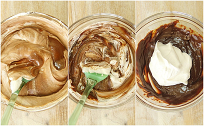 מקפלים בחלקים - מטמיעים את השמנת בשוקולד בשלבים (צילום: חן שוקרון) (צילום: חן שוקרון)