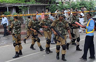 Indian security forces at scene of explosion (Photo: AFP)