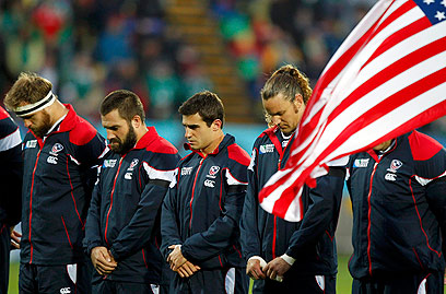 הראשונים לזכור. נבחרת הרוגבי של ארה"ב באליפות העולם בניו זילנד (צילום: רויטרס) (צילום: רויטרס)