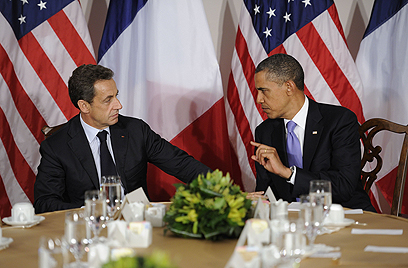 סרקוזי לצד אובמה. בישראל שבעי רצון מהעמדה האמריקנית-צרפתית (צילום: AFP) (צילום: AFP)
