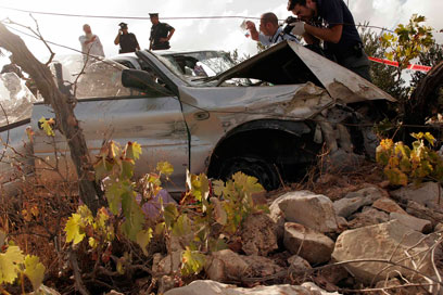 Scene of crash (Photo: Eliad Levy)