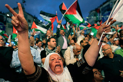 Palestinians celebrate Abbas' UN speech, September (Photo: Reuters)