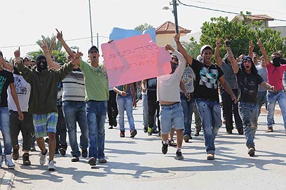 Protest in Tuba Zangaria (Photo: Avihu Shapira)