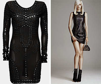 מימין: העיצוב של דונאטלה ורסאצ'ה לרשת H&M; משמאל: השמלה שעיצב לפני שנתיים כריסטופר קיין לרשת טופשופ (צילום: קספר ורסאיץ) (צילום: קספר ורסאיץ)