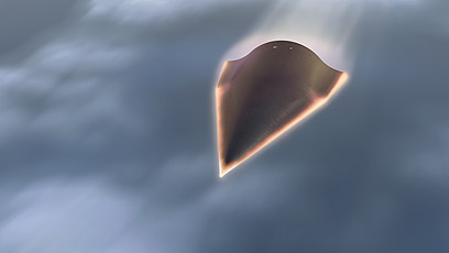 הדמיה של מטוס פלקון, הנכלל במיזם הנשק העל קולי (צילום: DARPA) ()