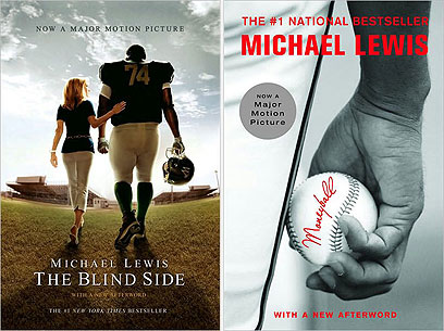 "Moneyball" ו"The Blind Side". ספרים שכבר עובדו לסרטים (עטיפת הספר) (עטיפת הספר)