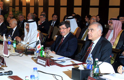 החלטה דרמטית על סנקציות נגד סוריה. ישיבת הליגה הערבית (צילום: EPA) (צילום: EPA)
