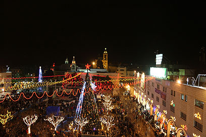 כיכר המולד בבית לחם, הלילה (צילום: AFP) (צילום: AFP)
