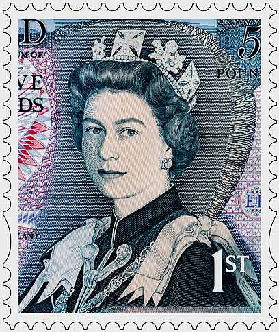 בול מיוחד של המלכה, אחד מתוך 6 לרגל שנת ה-60 (צילום: EPA) (צילום: EPA)