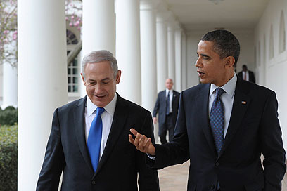 No love lost – Obama with Bibi (Photo: Amos Ben-Gershom, GPO)