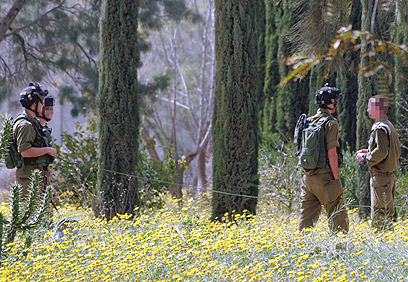 חיילי צה"ל מחפשים שרידי פצמ"רים באשכול  (צילום: אליעד לוי) (צילום: אליעד לוי)