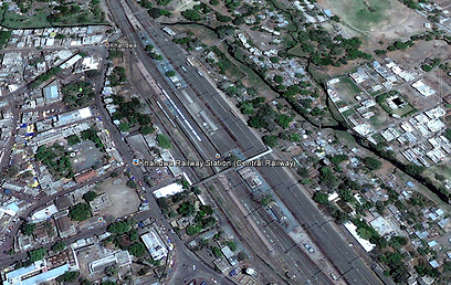 תחנת הרכבת  (צילום: Google Earth, GeoEye) (צילום: Google Earth, GeoEye)