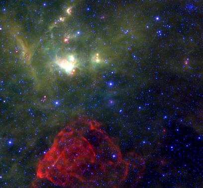 שרידי סופרנובה (כוכב שהתפוצץ) המכילות גז המתפשט בחלל (צילום: נאס"א) (צילום: נאס