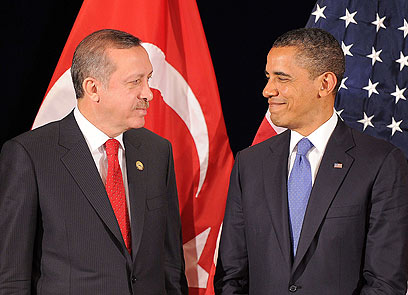 "אובמה הפגין כלפיי כבוד". ארדואן ונשיא ארה"ב (צילום: AFP) (צילום: AFP)