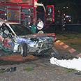 המכונית לאחר התאונה