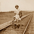 On railroad track, near Kfar Baruch