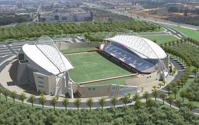 הדמיית האצטדיון החדש. יהיה מוכן בזמן? (באדיבות עיריית נתניה) (באדיבות עיריית נתניה)