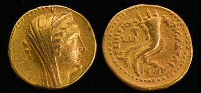 מטבע זהב שנמצא בתל-קדש בגליל (צילום: סו ווב) (צילום: סו ווב)