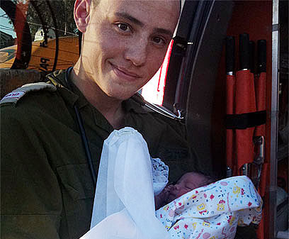 IDF soldier Haim Levin helped a Palestinian woman deliver her baby (Photo: Haim Levin)