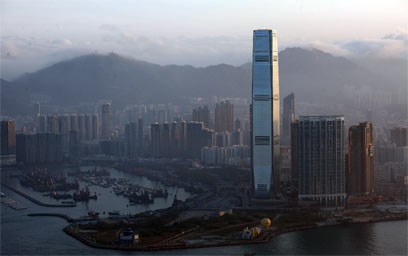אחד המלונות הגבוהים בעולם. ריץ קרלטון הונג קונג  (צילום: AFP) (צילום: AFP)