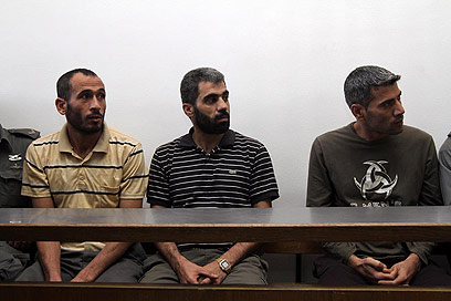 Palestinian cell members in court Thursday (Photo: Gil Yohanan) (Photo: Gil Yohanan)