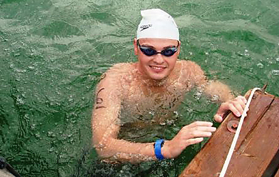 מיכאל דימיטרייב. סיים רק במקום השני (באדיבות איגוד השחייה) (באדיבות איגוד השחייה)