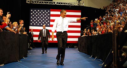 אובמה בכנס בחירות בפלורידה. יתמכו בו שוב? (צילום: רויטרס) (צילום: רויטרס)