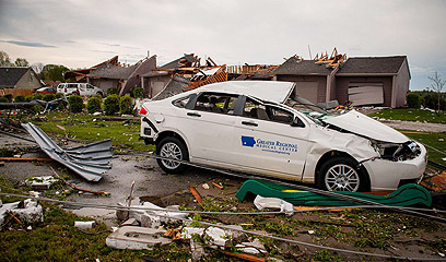 מנזקי הסופות באייווה (צילום: AFP) (צילום: AFP)