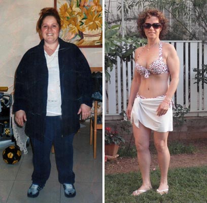 מתינוקת שמנה לאישה שמנה. שרי גבאי פינדק לפני הדיאטה (שמאל) ואחריה ()