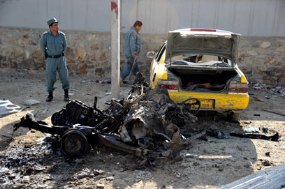 10 שנות מלחמה. זירת פיגוע בקאבול בתחילת החודש (צילום: AFP) (צילום: AFP)