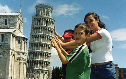 Levy's kids in Pisa (Photo: Anat Levy)