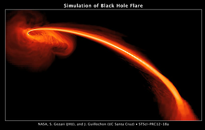חור שחור בולע כוכב (הדמייה כמובן) (צילום: NASA, Jet Propulsion Laborarory) (צילום: NASA, Jet Propulsion Laborarory)